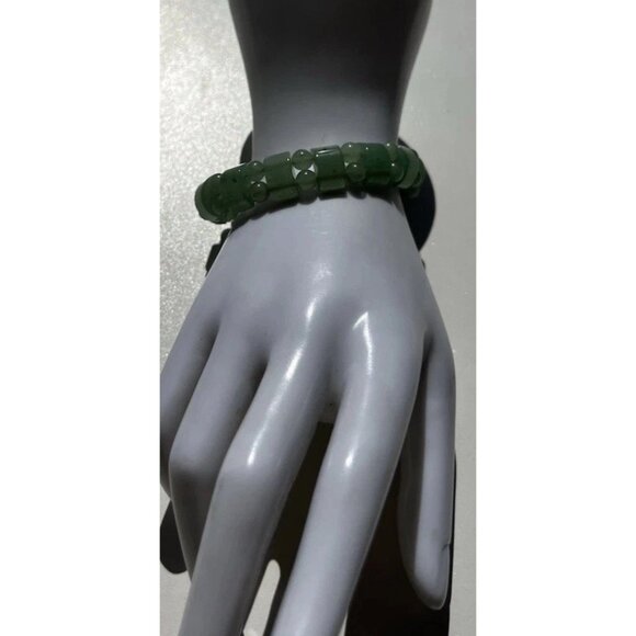 Vintage Green Jade Aventurine Multi Beads Beaded Bracelet Women’s Sz 7 - Picture 13 of 13